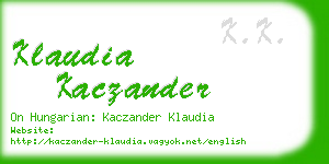 klaudia kaczander business card